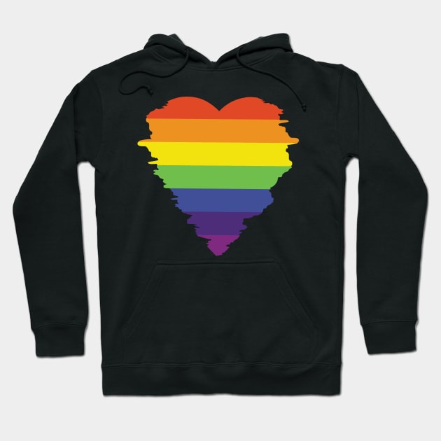 Rainbow Gay Pride Heart Shirt Hoodie by HBfunshirts